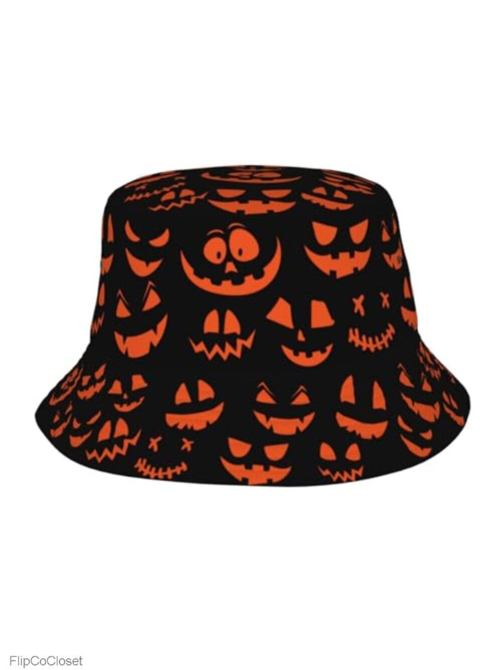 Halloween Pumpkin Bucket Hat Polyester Sun Cap for Women Men Outdoor